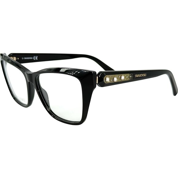 Swarovski SK5468 Womens Plastic Eyeglass Frame 001 Shiny Black 53-14 main image 5